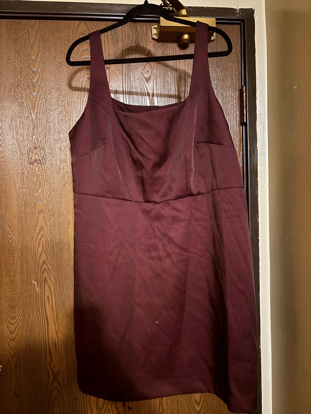 NWT Maroon/ Burgundy Satin Fall Preppy Sleeveless Mini Dress